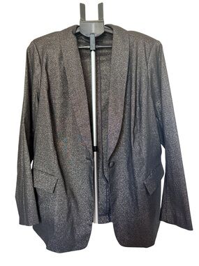 Lane Bryant Metallic Black & Gold Blazer Jacket